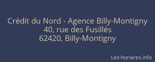 Crédit du Nord - Agence Billy-Montigny