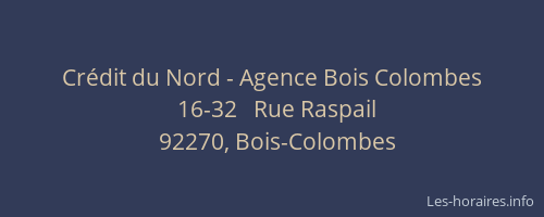 Crédit du Nord - Agence Bois Colombes