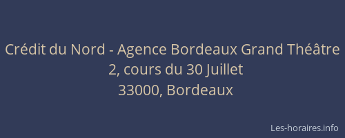 Crédit du Nord - Agence Bordeaux Grand Théâtre