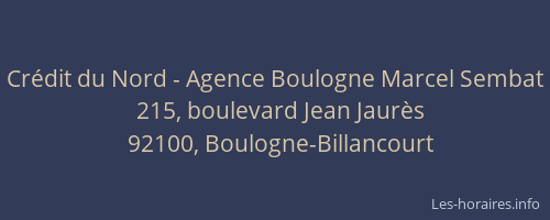 Crédit du Nord - Agence Boulogne Marcel Sembat