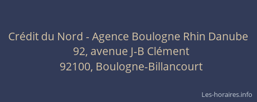 Crédit du Nord - Agence Boulogne Rhin Danube