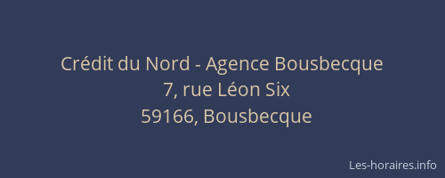 Crédit du Nord - Agence Bousbecque