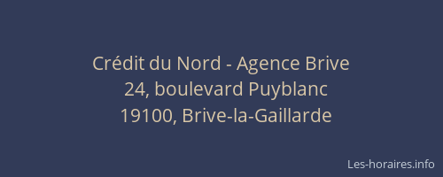 Crédit du Nord - Agence Brive