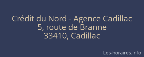 Crédit du Nord - Agence Cadillac