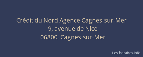 Crédit du Nord Agence Cagnes-sur-Mer