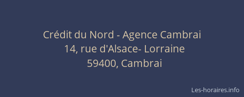 Crédit du Nord - Agence Cambrai