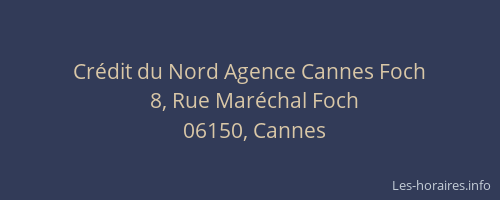 Crédit du Nord Agence Cannes Foch