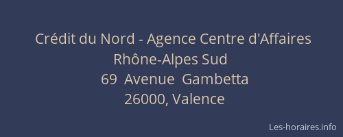 Crédit du Nord - Agence Centre d'Affaires Rhône-Alpes Sud