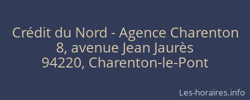 Crédit du Nord - Agence Charenton
