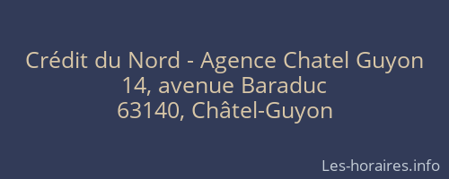 Crédit du Nord - Agence Chatel Guyon