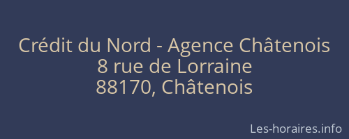 Crédit du Nord - Agence Châtenois