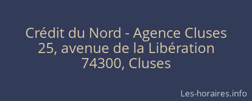 Crédit du Nord - Agence Cluses