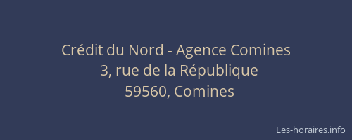 Crédit du Nord - Agence Comines