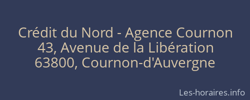 Crédit du Nord - Agence Cournon