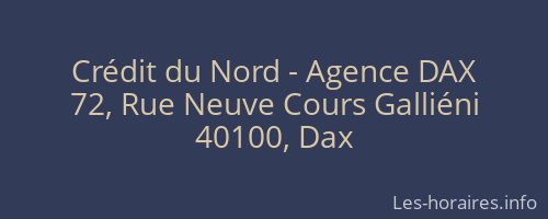 Crédit du Nord - Agence DAX