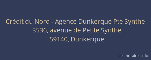 Crédit du Nord - Agence Dunkerque Pte Synthe