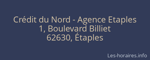 Crédit du Nord - Agence Etaples