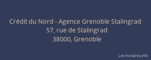 Crédit du Nord - Agence Grenoble Stalingrad