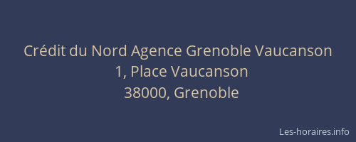Crédit du Nord Agence Grenoble Vaucanson