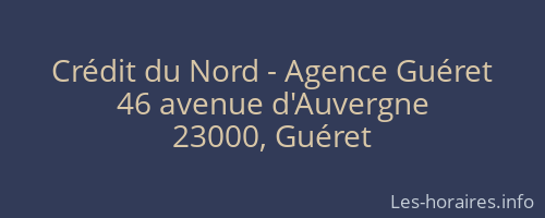 Crédit du Nord - Agence Guéret