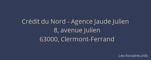 Crédit du Nord - Agence Jaude Julien
