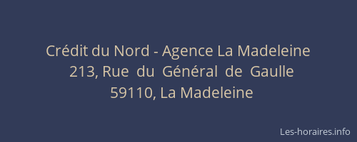 Crédit du Nord - Agence La Madeleine