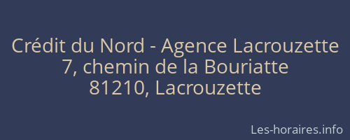 Crédit du Nord - Agence Lacrouzette