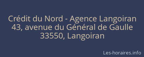 Crédit du Nord - Agence Langoiran