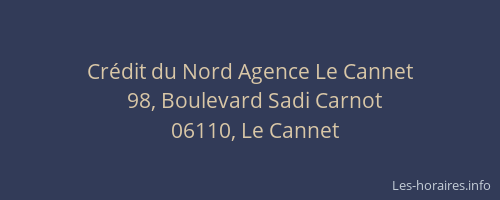 Crédit du Nord Agence Le Cannet