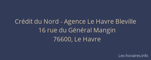 Crédit du Nord - Agence Le Havre Bleville