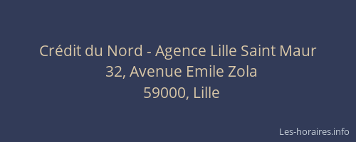 Crédit du Nord - Agence Lille Saint Maur