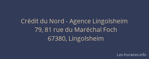 Crédit du Nord - Agence Lingolsheim