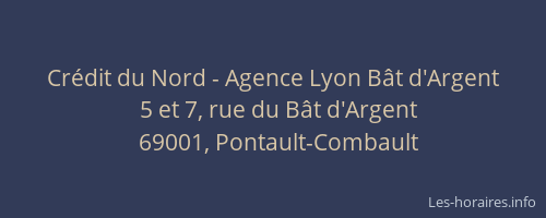 Crédit du Nord - Agence Lyon Bât d'Argent