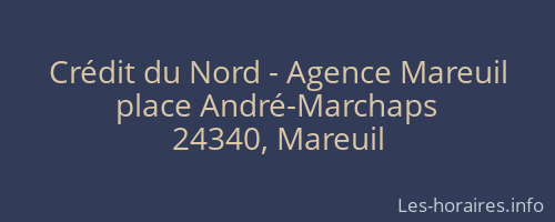 Crédit du Nord - Agence Mareuil
