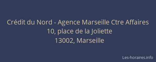 Crédit du Nord - Agence Marseille Ctre Affaires