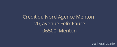 Crédit du Nord Agence Menton