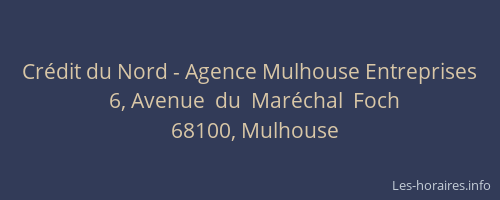 Crédit du Nord - Agence Mulhouse Entreprises