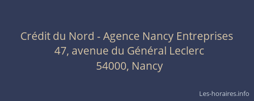 Crédit du Nord - Agence Nancy Entreprises