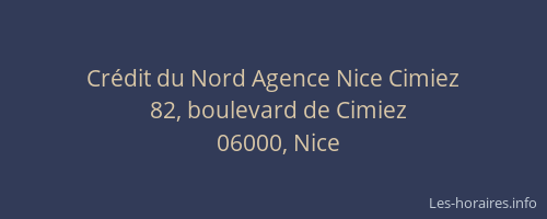 Crédit du Nord Agence Nice Cimiez