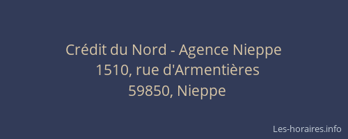 Crédit du Nord - Agence Nieppe