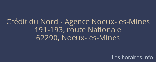 Crédit du Nord - Agence Noeux-les-Mines