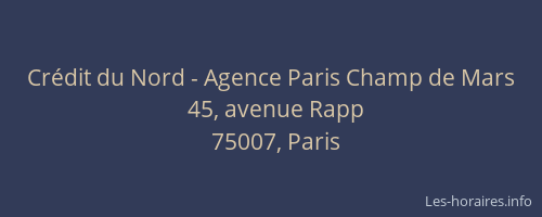 Crédit du Nord - Agence Paris Champ de Mars