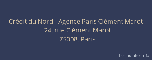 Crédit du Nord - Agence Paris Clément Marot