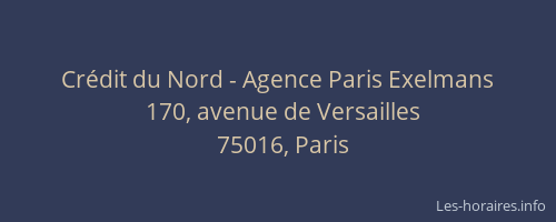 Crédit du Nord - Agence Paris Exelmans