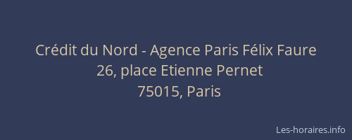 Crédit du Nord - Agence Paris Félix Faure