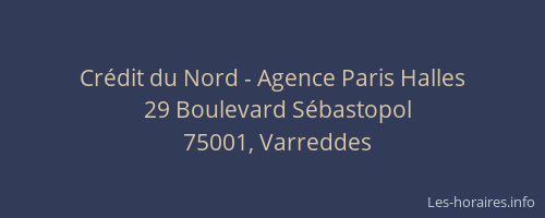 Crédit du Nord - Agence Paris Halles
