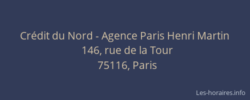 Crédit du Nord - Agence Paris Henri Martin