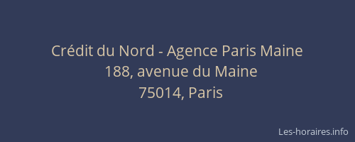 Crédit du Nord - Agence Paris Maine