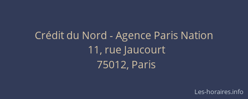 Crédit du Nord - Agence Paris Nation