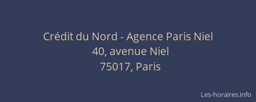 Crédit du Nord - Agence Paris Niel